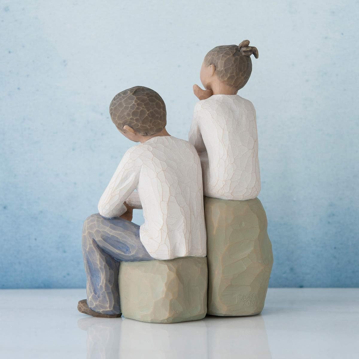 Willow Tree Brother and Sister (Darker Skin Tone & Hair Color), Sculpted Hand-Painted Figure - Image 4