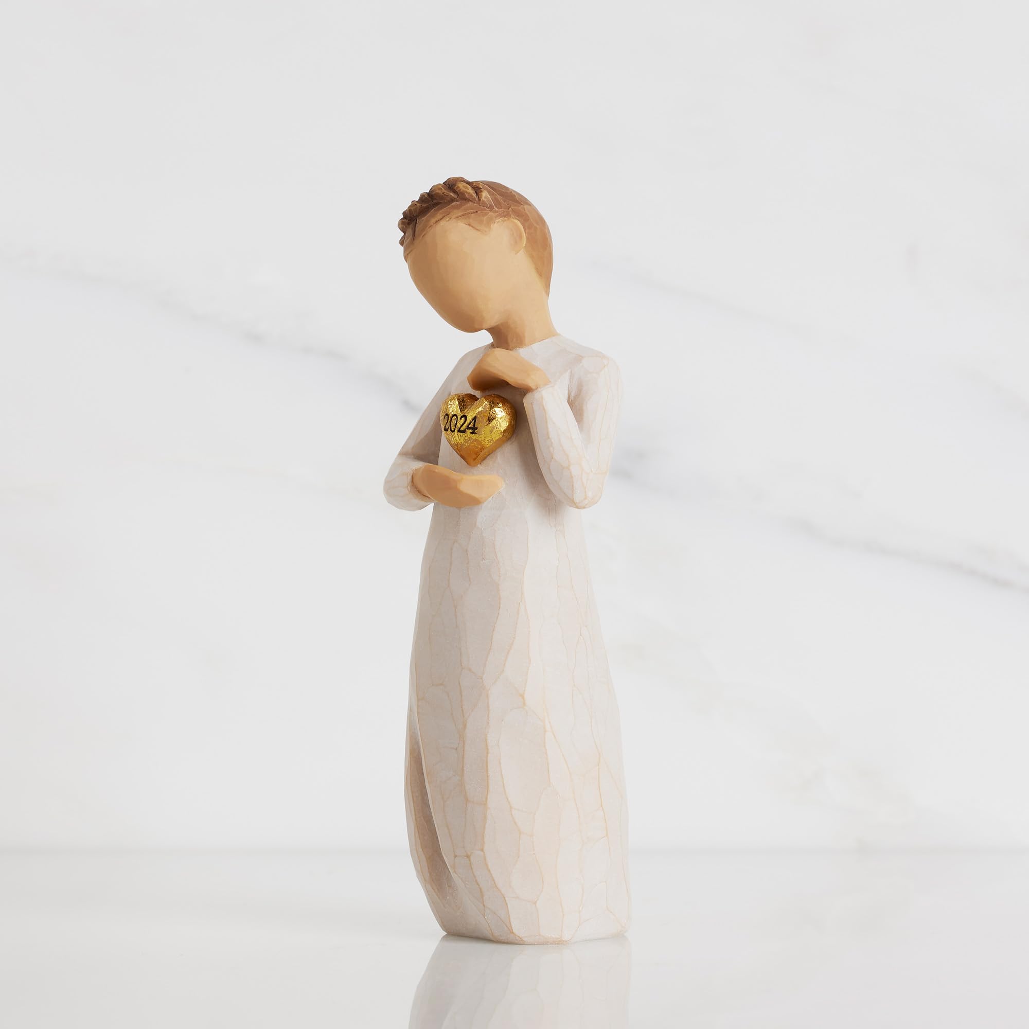 Willow Tree Heart 2024, Favorite Memories Kept Close, Engraved Year, an Expression of Love and Caring, Commemorate Weddings, Graduations, Births, Sculpted Hand-Painted Figure - Image 3